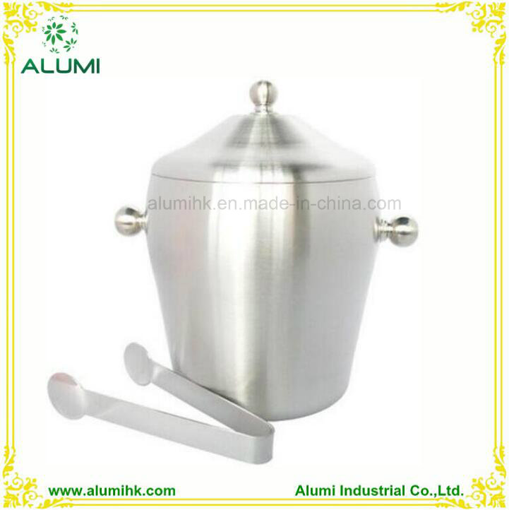 Durable Stainless Steel Ice Bucket with Ice Tong for Hotel