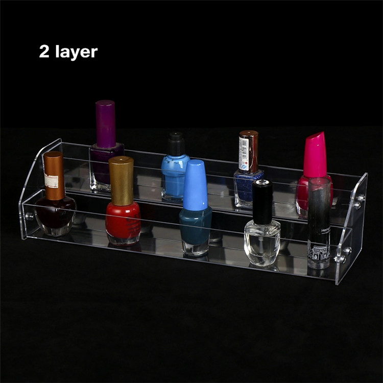 Customized High Quality Nail Polish Shelf Popular Nail Salon Clear Triangle Storage Rack Nail Polish Display Stand