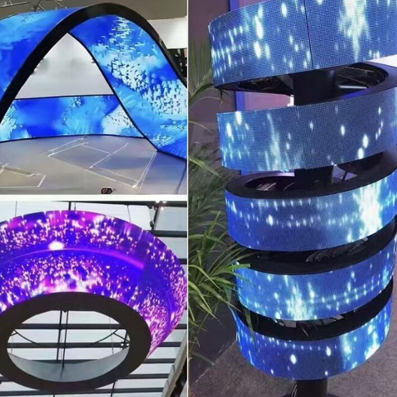 3D Holographic Wide Viewing Angle Video Wall Digital Billboard Flexible Outdoor LED Display Screen