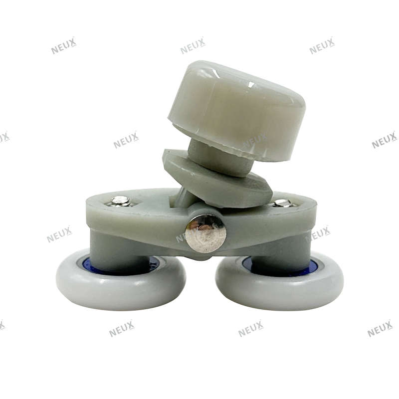 Plastic Double Wheel Shower Room Pulley Glass Sliding Door Eccentric Rollers