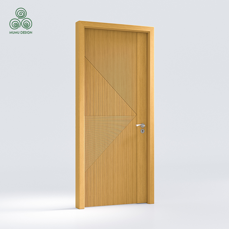 Premium Oak Walnut Main Entrance Interior Pivot Automatic Wooden Door