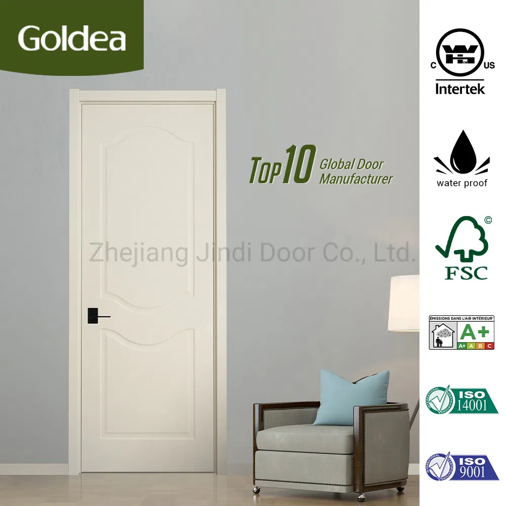 Goldea 39 Years Factory Wholesale Price Modern Design Basic Customization MDF Bedroom Bathroom Relief Hotel Interior PVC Wooden Door