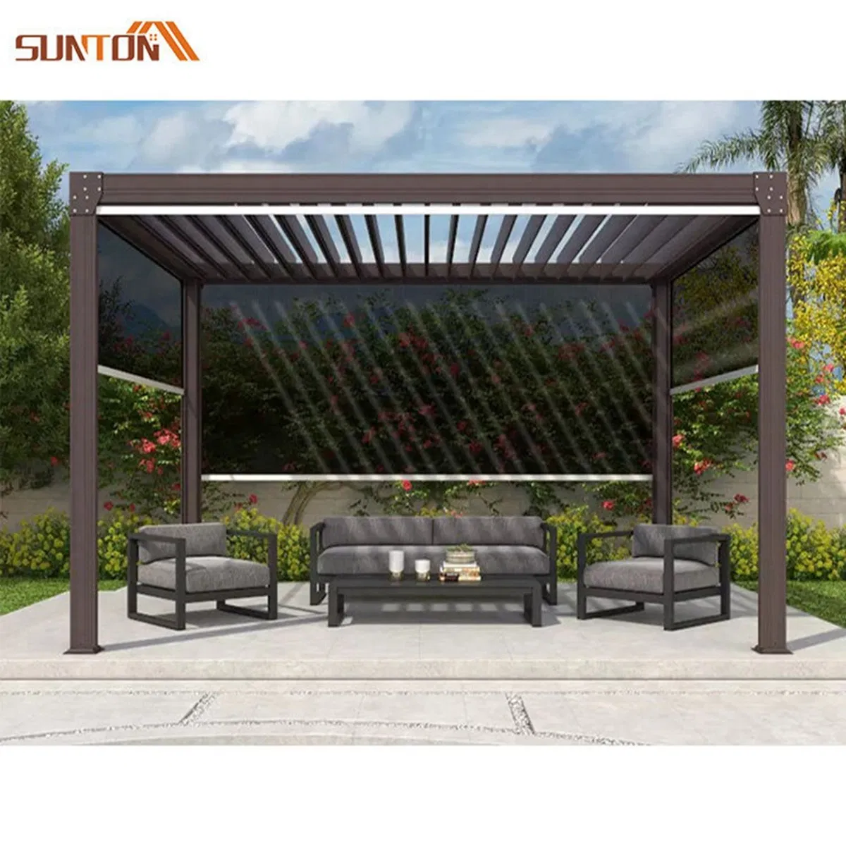Wholesale Outdoor Waterproof Pergola Roof System Garden Aluminium Pergola