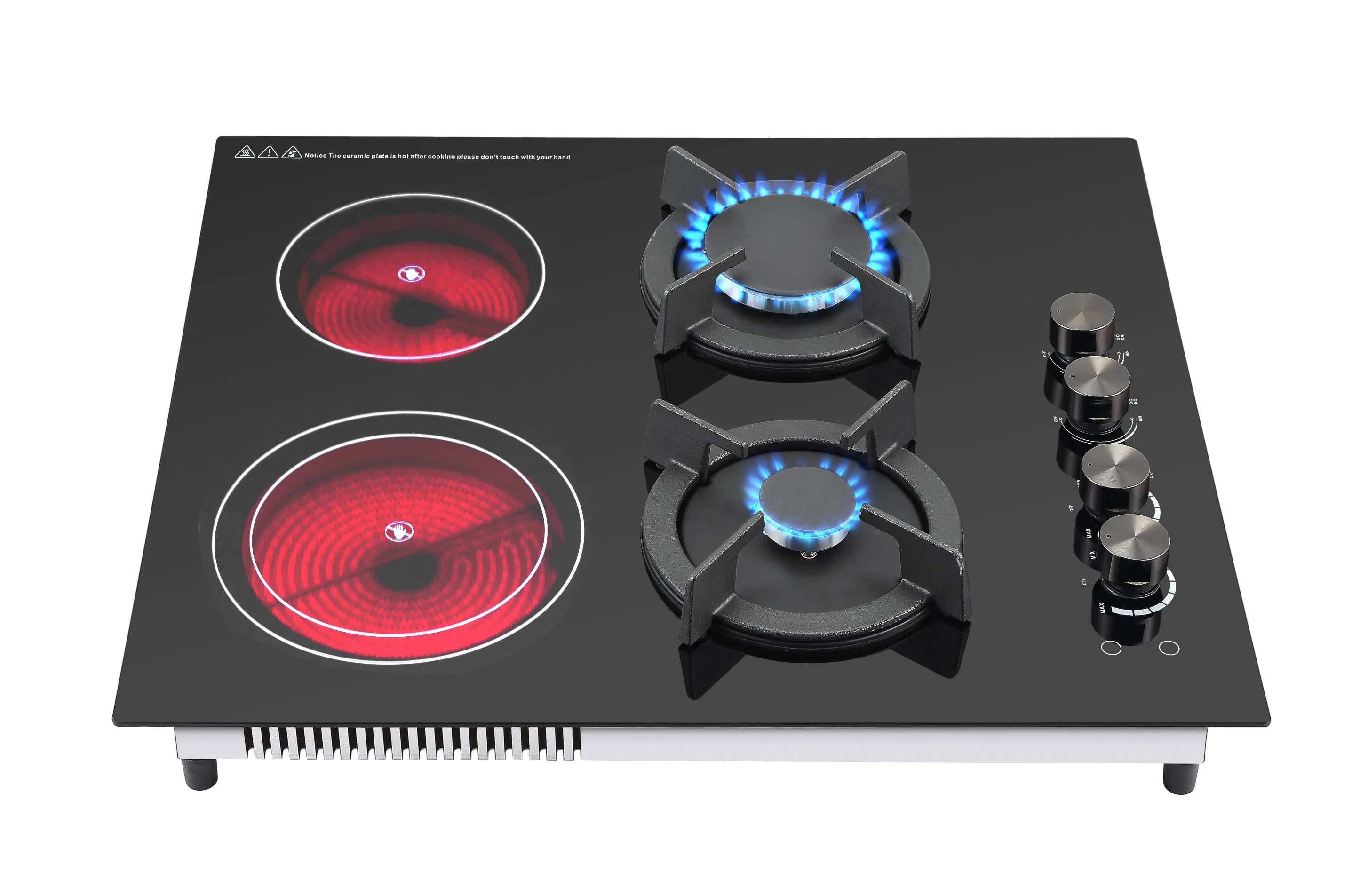 Built in 2 Electrical Ceramic +2 Gas Hob Electric Gas Hob