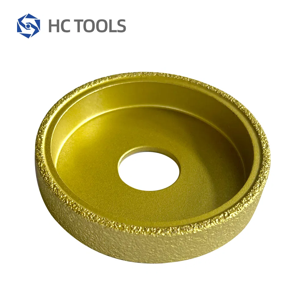 Long-Life 3" Vacuum Brazed Diamond Edge Grinding Cup Wheels Profile Quartz Polishing Angle Grinder