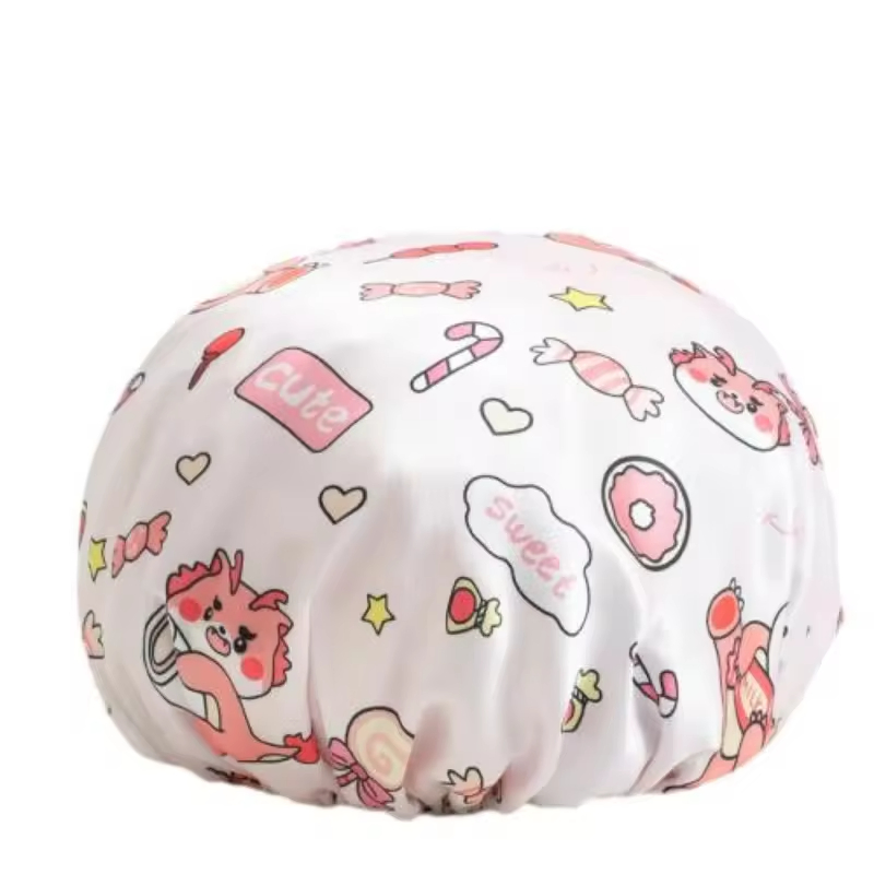 Best Sale Multicolored Waterproof Shower Hat Multifunctional Silky Smooth Lightweight Shower Cap