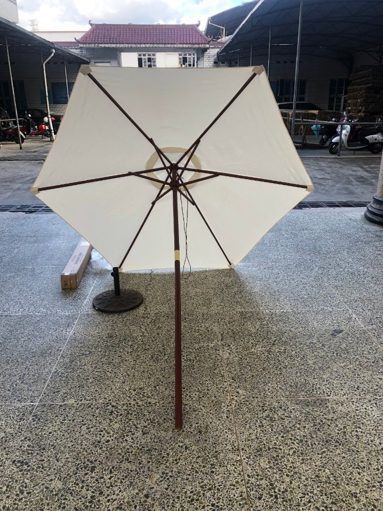 Деревянный садовый зонт-парасоль круглый 2.5м