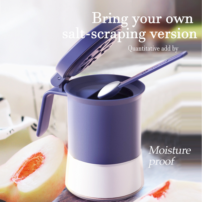 Kitchen Tools 350ml Kitchen Slat Spice Jar Shaker Bottle Glass Set with Measuring Spoon