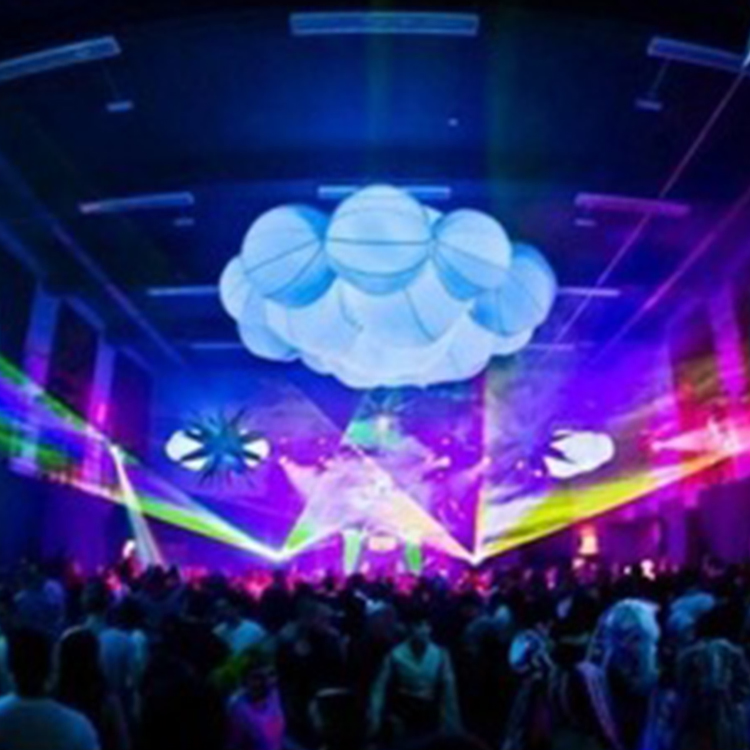 Indoor Party LED Inflatable Cloud Balloon, White Inflatable Cloud for Activities