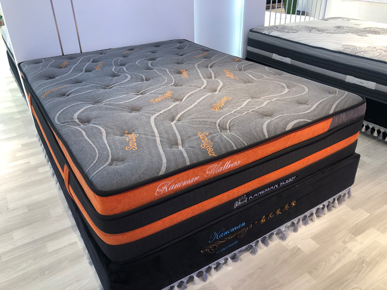 Colchon 34cm Anti-Mite Comfortable Fabric Vacuum Roll up Pocket Spring Mattress in a Box