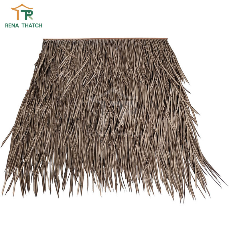 Factory Price Artificial Palm Leaf Roof Thatch Umbrella Fire Resistant Synthetic Palm Roof