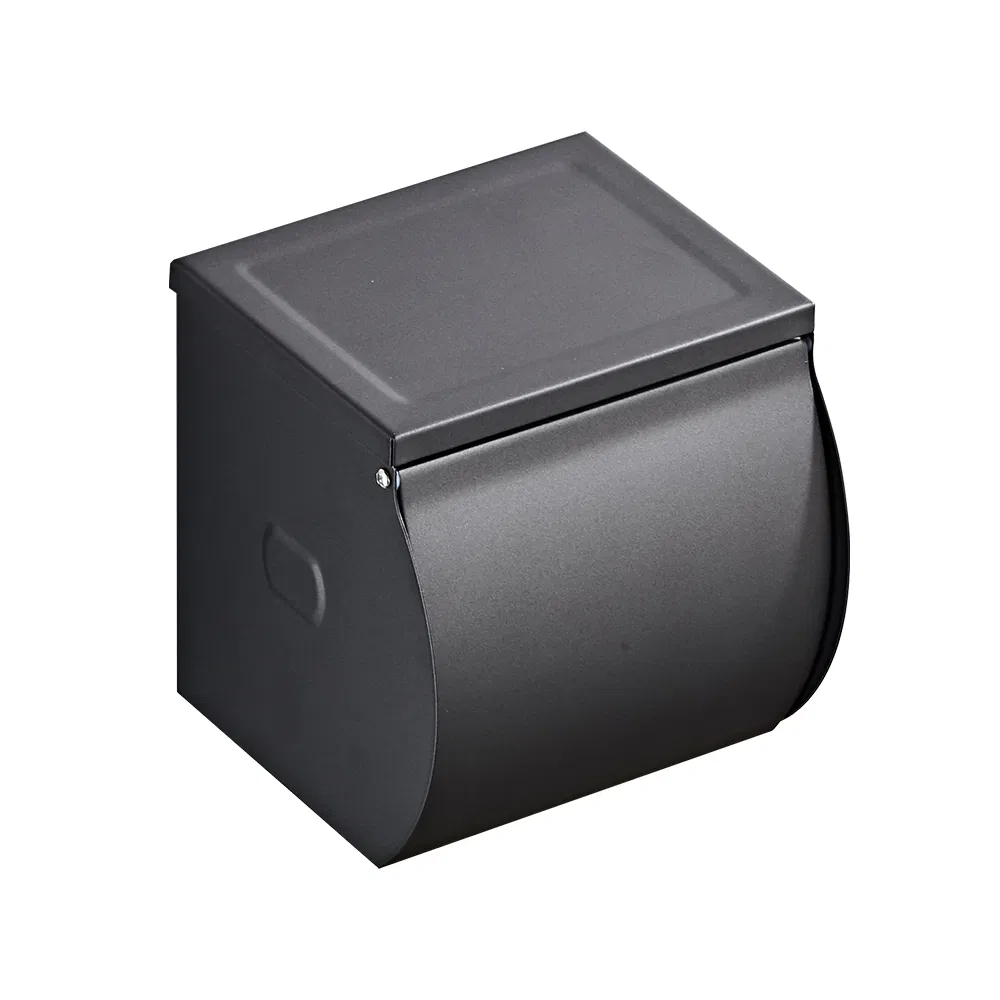 High Quality Bathroom Tissue Paper Holder Gun Grey Brass Toilet Tissue Box Wall Mounted Simple Modern Style