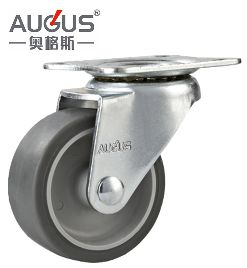 50 75 mm Swivel Caster Wheel TPR Screw Caster for Furniture