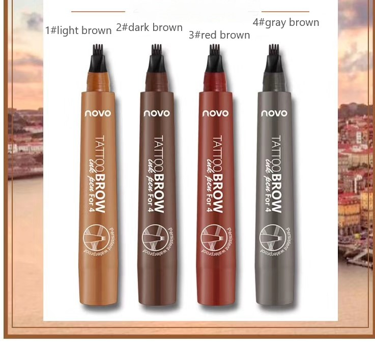 Nv313 Novo5247 Four Branch Durable Water Eyebrow Pencil 4 Colors Have Stock