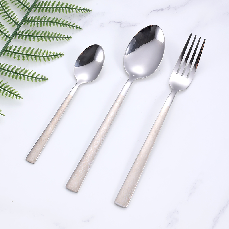 Wholesale Custom Abrazine Handle Stainless Steel Fork and Spoon