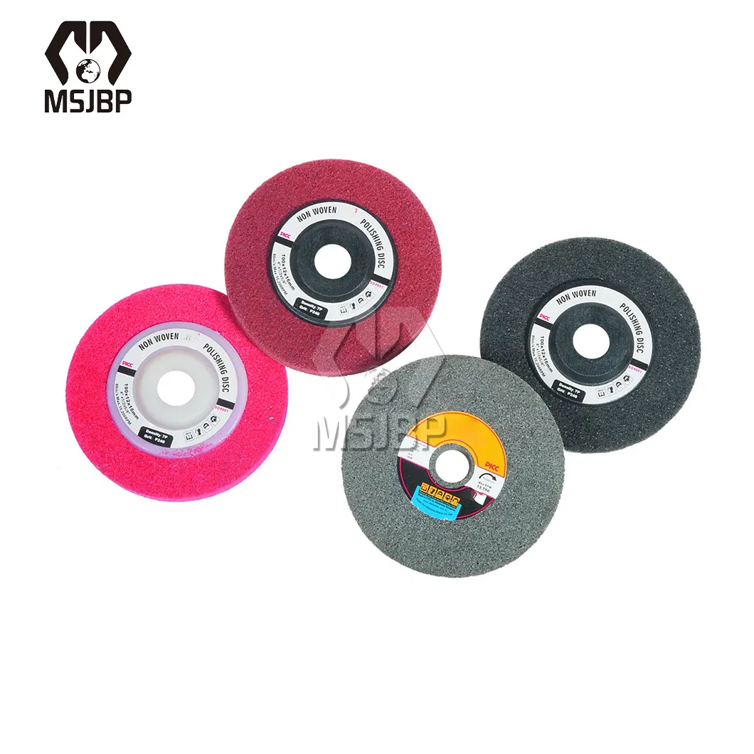 Msjbp Nylon Fiber Grinding Wheel China Wholesalers 60#-1500# Grit Non Woven Abrasive Wheel Nylon Fiber Polishing Wheel