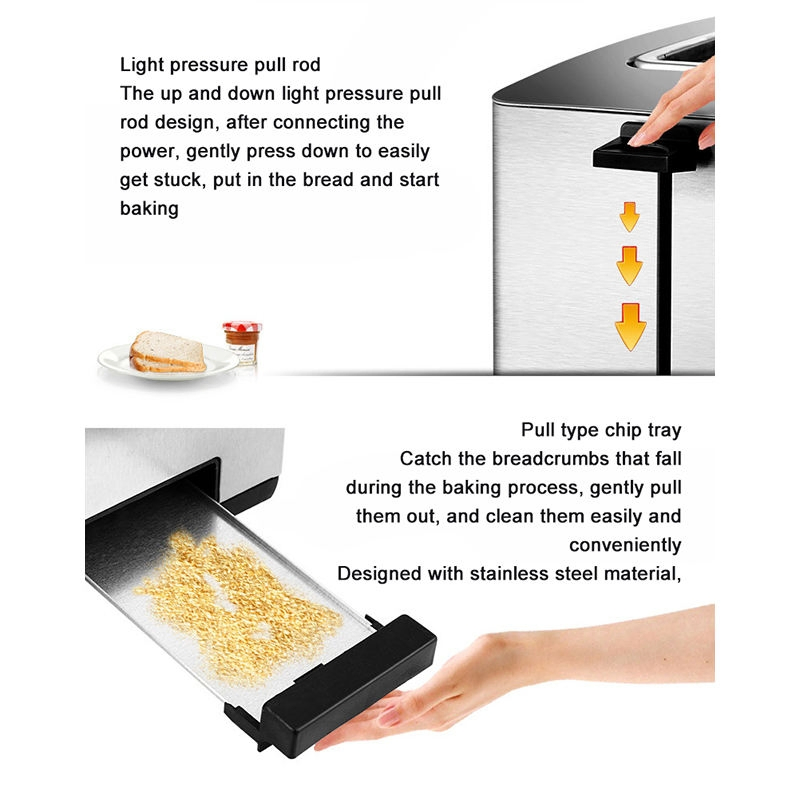 Electric Household Automatic Heated Toast Ultra Wide Slot Bun Peanut Toaster