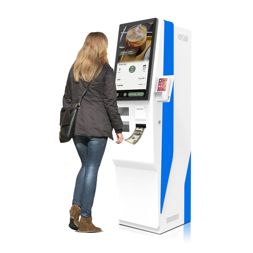 23.6 Inch Floor Standing Foreign Exchange Payment Terminal Kiosk