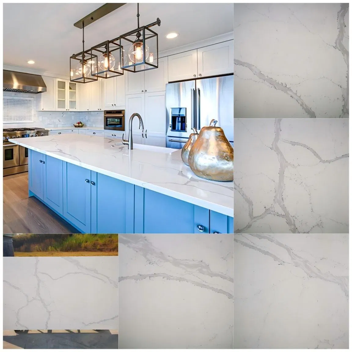 OEM Factory Acrylic Slab Artificial Low Silica Stone Quartz Slab Kitchen Counter Top Quartz Stone for Corner Cabinet Quartz Stone Slab Countertop Quartz Stone