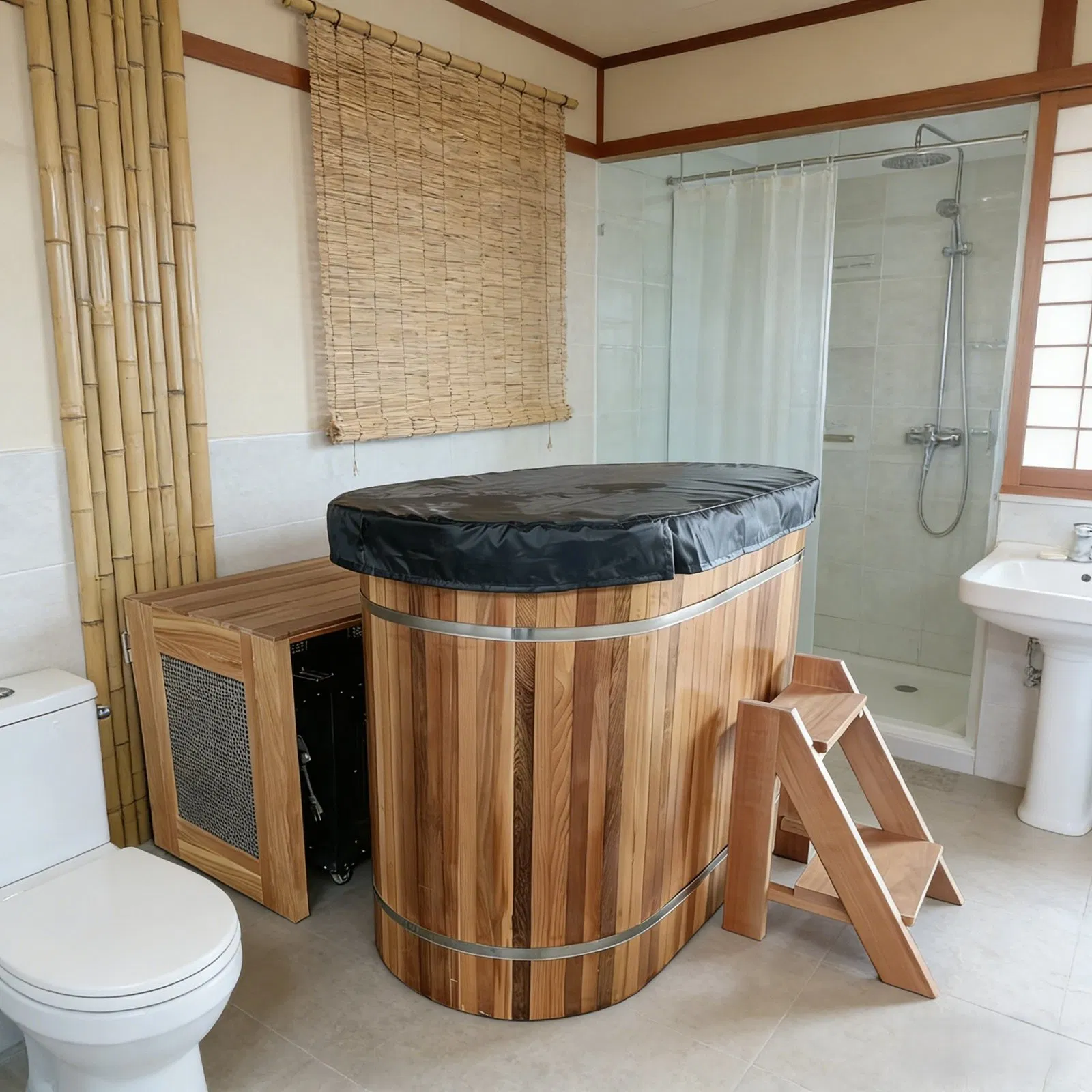 Деревянная ледяная ванна Red Cedar с чиллером и фильтром