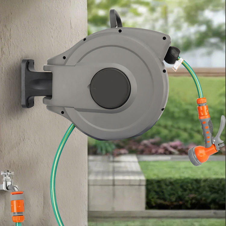 Auto Garden Hose Reel Storage up to 1/2 10m 15m Hose Plastic Metal Hose Reel