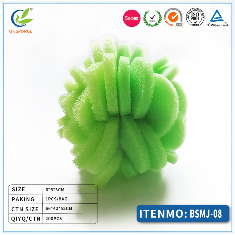Green Flower Shape Bath Sponge