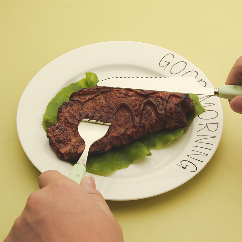 Popular Stainless Steel Knife, Fork Spoon Set 4 Pieces High-Value Cheese Handle