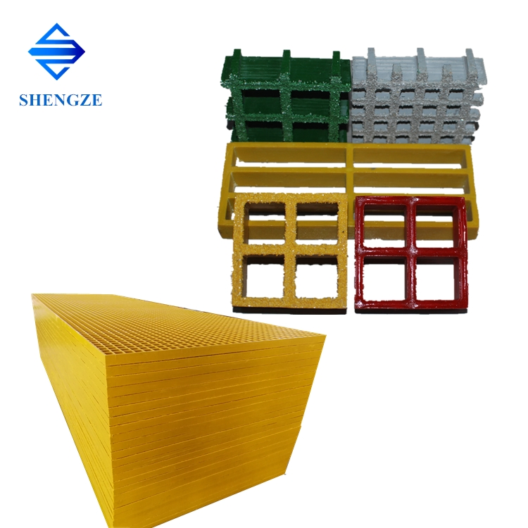 Fiberglass Grating for 50 mm X 50 mm Height 15 mm Vynilester Resin, Fire Retardant, UV Yellow Color FRP Walkway Products