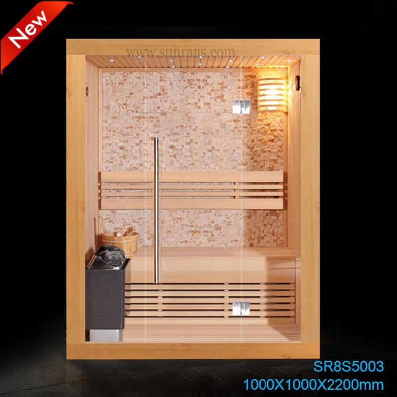 Угловая стеклянная паровая сауна на 3 человек