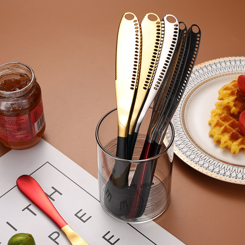 Stainless Steel Cream Knife with Holes Multifunctional Cheese Butter Spreader Knife