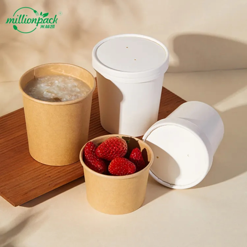 Recycled Material Kraft Paper Soup Bowl for Reduced Environmental Impact