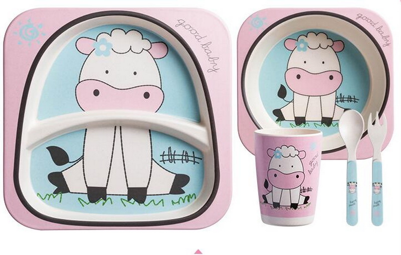 Bamboo Fiber Children′ S Dinnerware Set Creative Baby Cartoon Rice Bowl