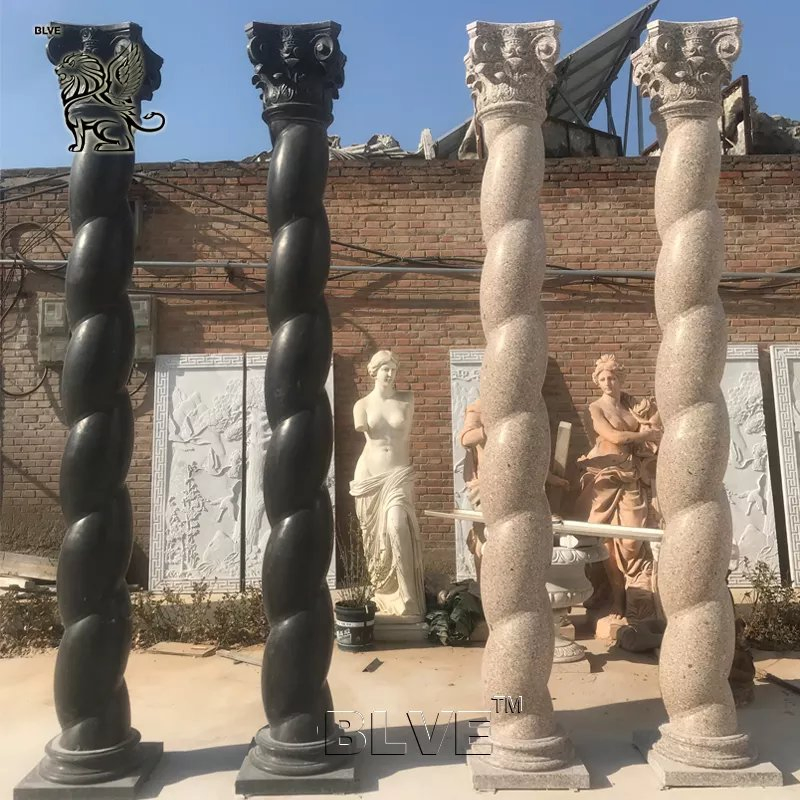Factory Custom Large Project Outdoor Pillars Design Garden White Marble Greek Roman Columns for Sale