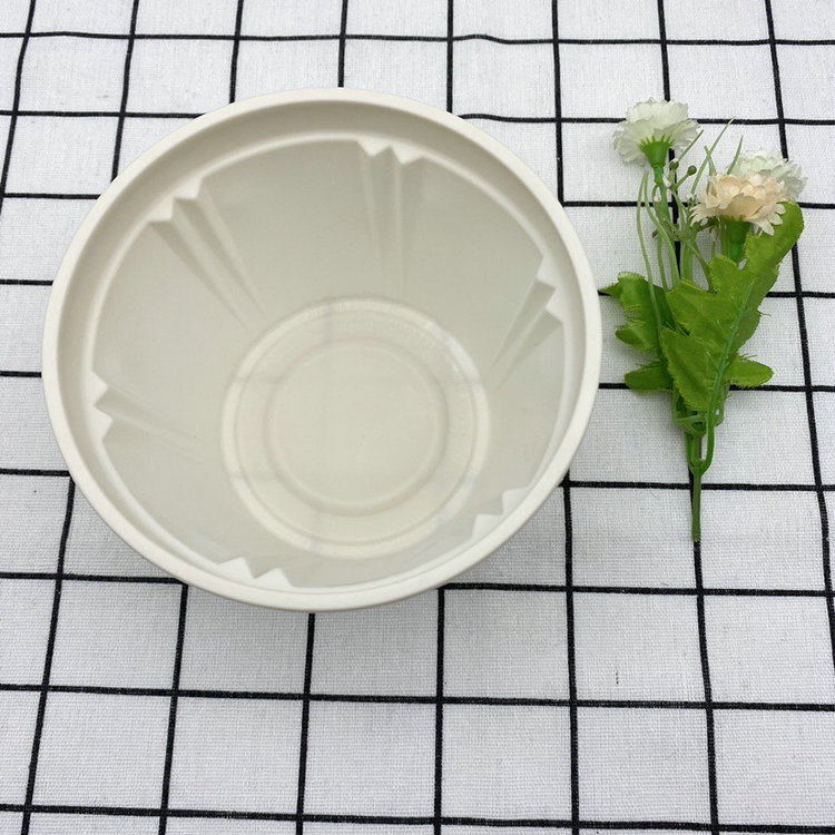 Disposable Tableware Biodegradable White Lunch Soup Corn Starch Bowl with Lids