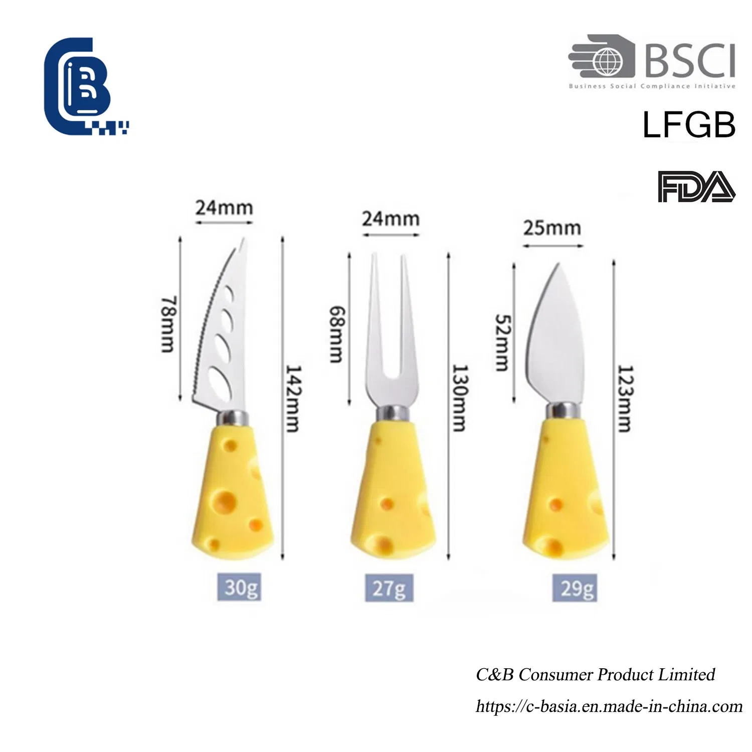 Нож-скребок для сыра из нержавеющей стали