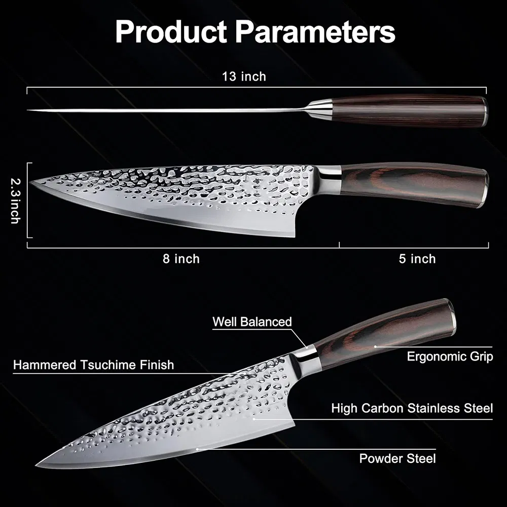 Поварской нож Gyuto 8 дюймов, японско-немецкая сталь