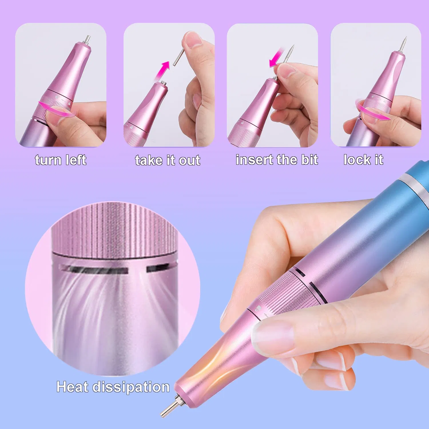 Professional Cordless 40000rpm Nail Polish Remover Nail Drill Machine