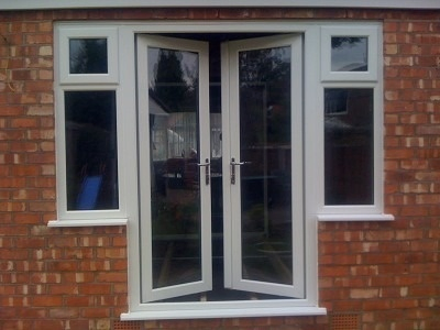 Conch UPVC Casement Door Double Glazing Heat Insulation for House Entrance