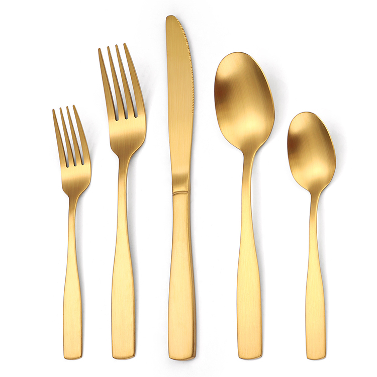 Wedding Gold Cutlery Sets Wholesale Stainless Steel Matte Black Silverware Set