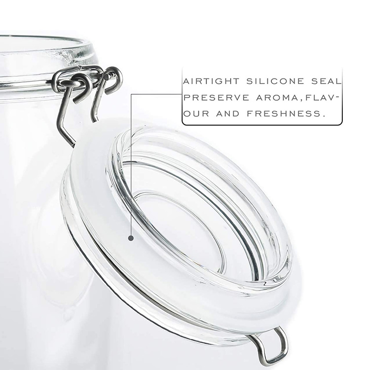 32oz Glass Jars Storage with Bail and Trigger Clamp Lids for Pickling