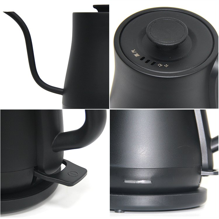 Yuekon 1.0L Electric Turkey Coffee Kettle Stainless Steel Interior Metal Pour Over Coffee Makers for Hand Drip Gooseneck Kettle