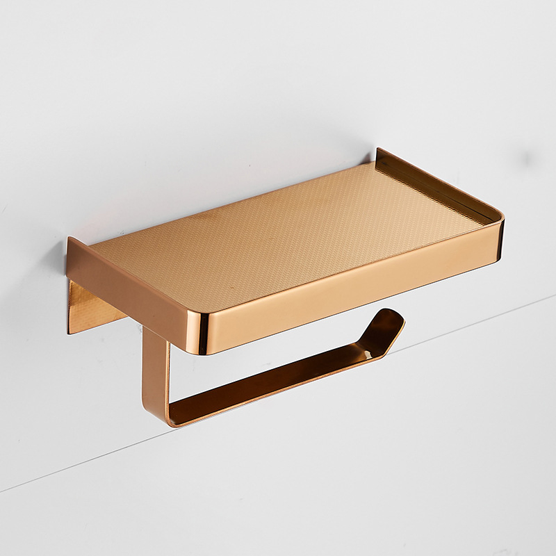 304 Stainless Steel Paper Holder Rose Gold Wall -Mounted Bathroom Accessories