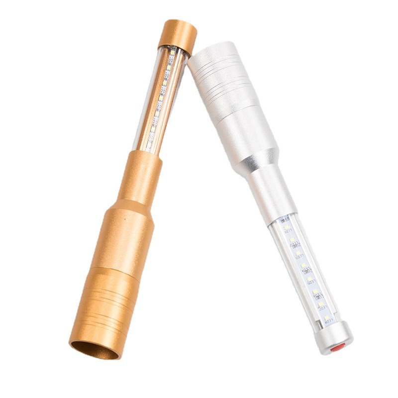 Reusable LED Light Champagne Bottle Handheld Light for Party Concert Event Outdoor (Silver, White Light)