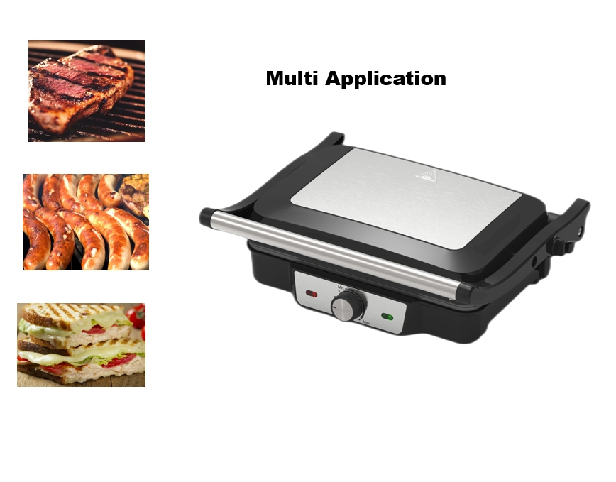 2 in 1 Food Grade Portable Steak Grill with Non-Stick Coating Face