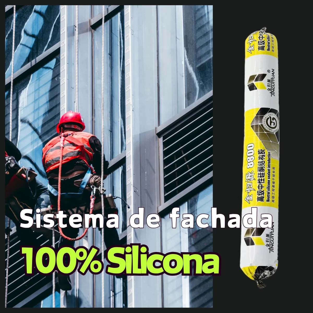 Silicona 100% PARA Muros Cortina, Adhesion Estructural Fuerte Y Duradera