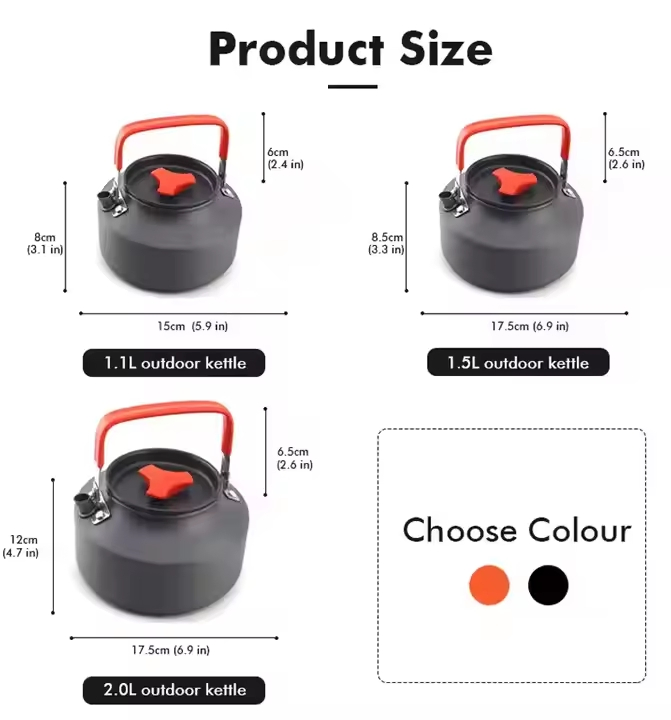 Durable Stainless Steel Camping Kettle with Heat-Resistant Handle