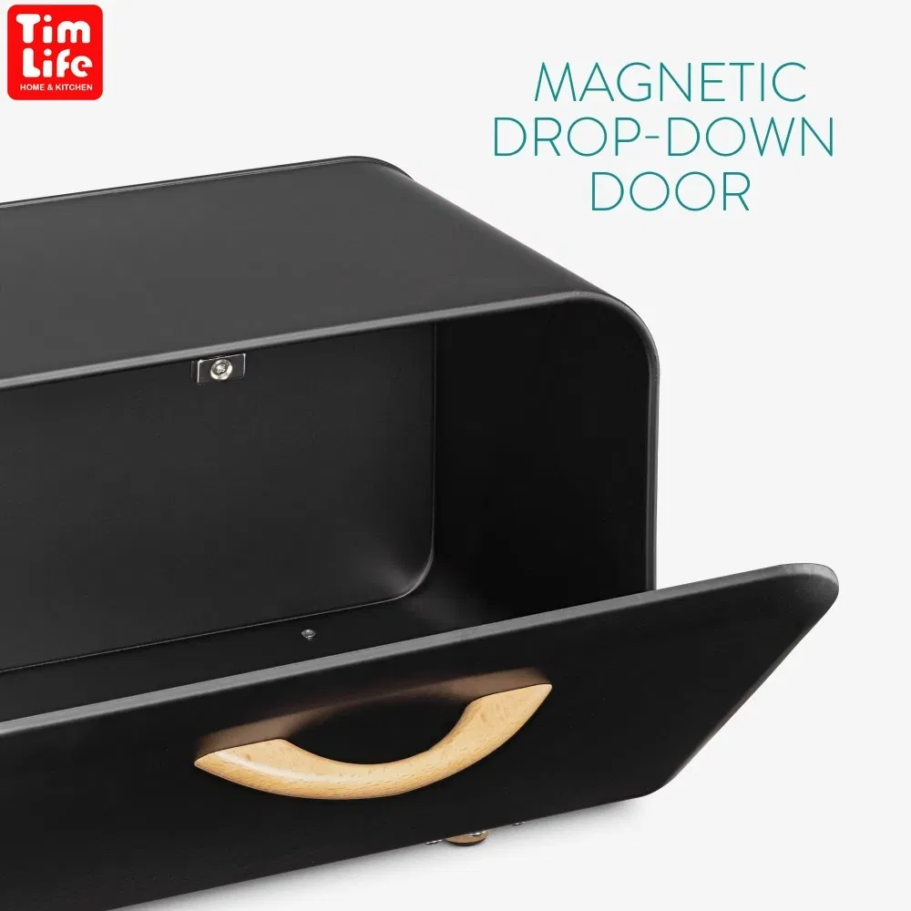 Fresh Bread Bin Food Storage Kitchen Bread Box Canister Morden Bin