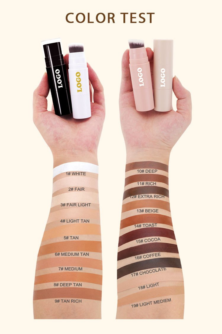 Private Label Makeup Foundation Face Concealer Cream Bronzer Contour Stick with Brush