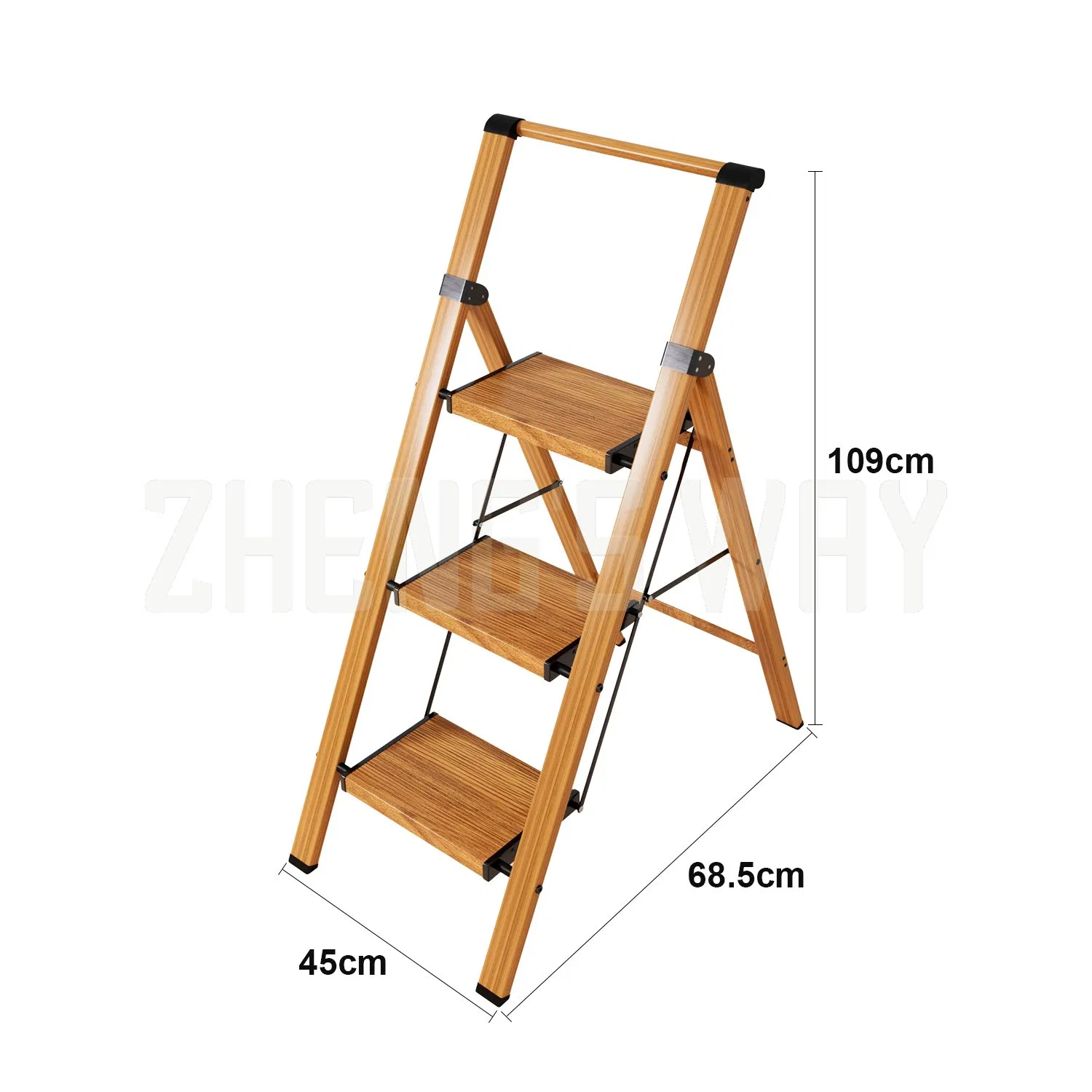 Zhengs Way Folding Aluminum Ladder Foldable Steel Step Ladder for Household