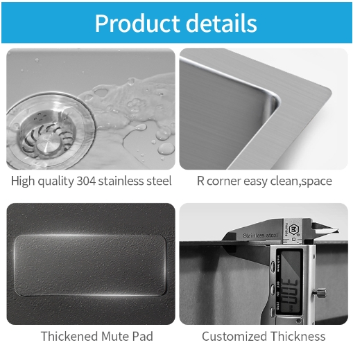 Modern Multifunctional Undermount Sink 304 Stainless Steel Smart Waterfall Kitchen Sink with Faucets